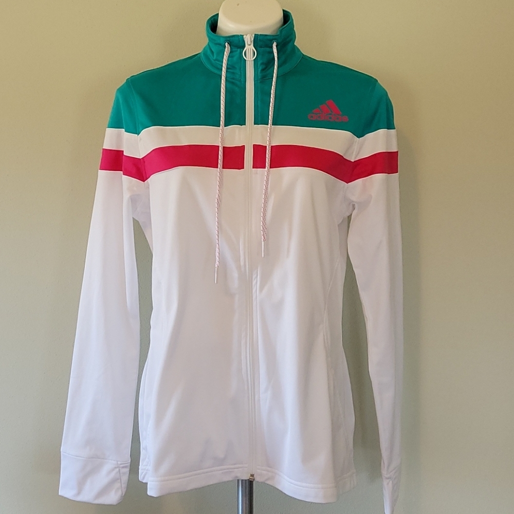 Adidas Tennis Track Jacket Retro Striped Medium